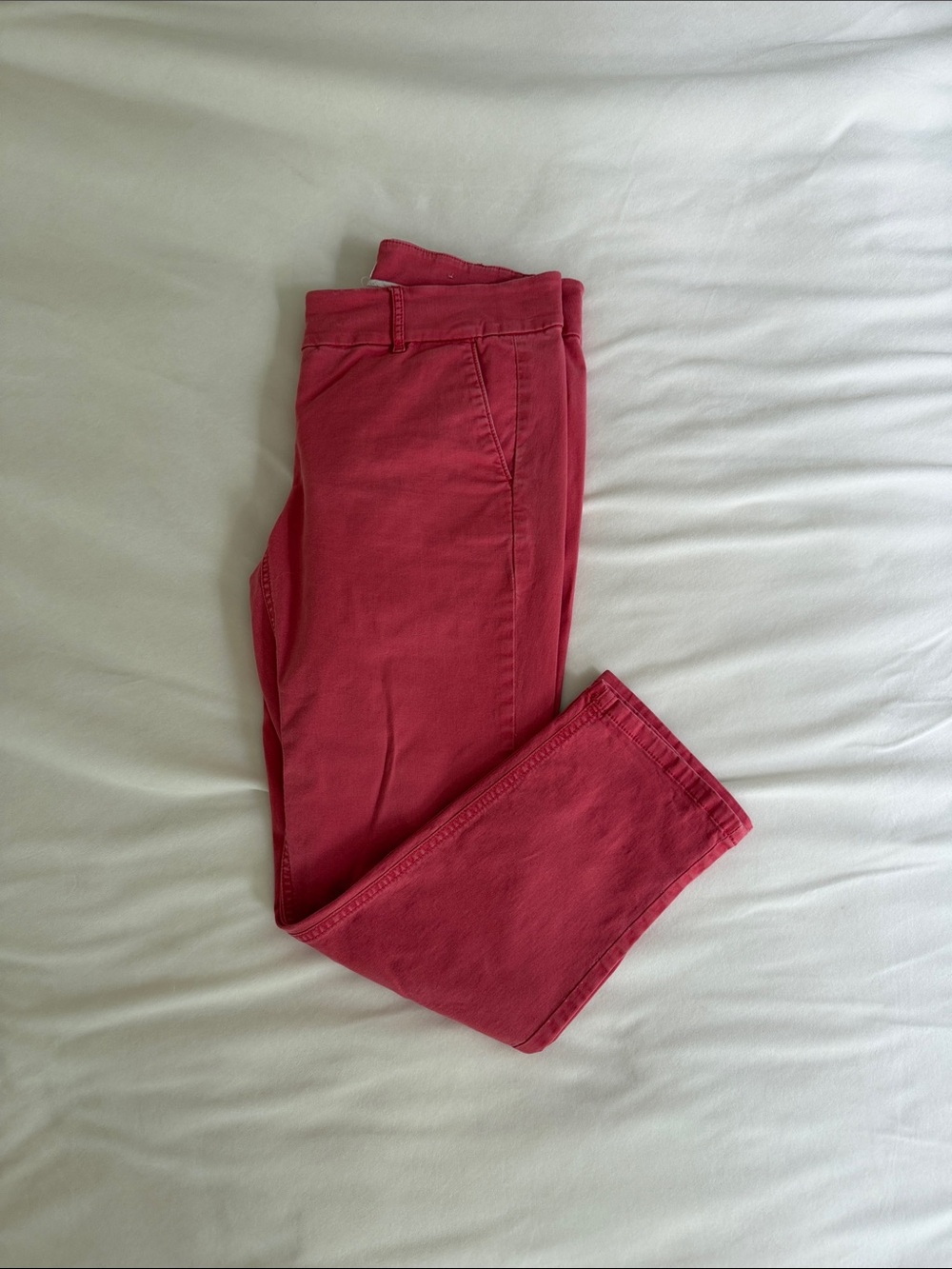LOFT Cropped Ankle Pants in Deep Raspberry